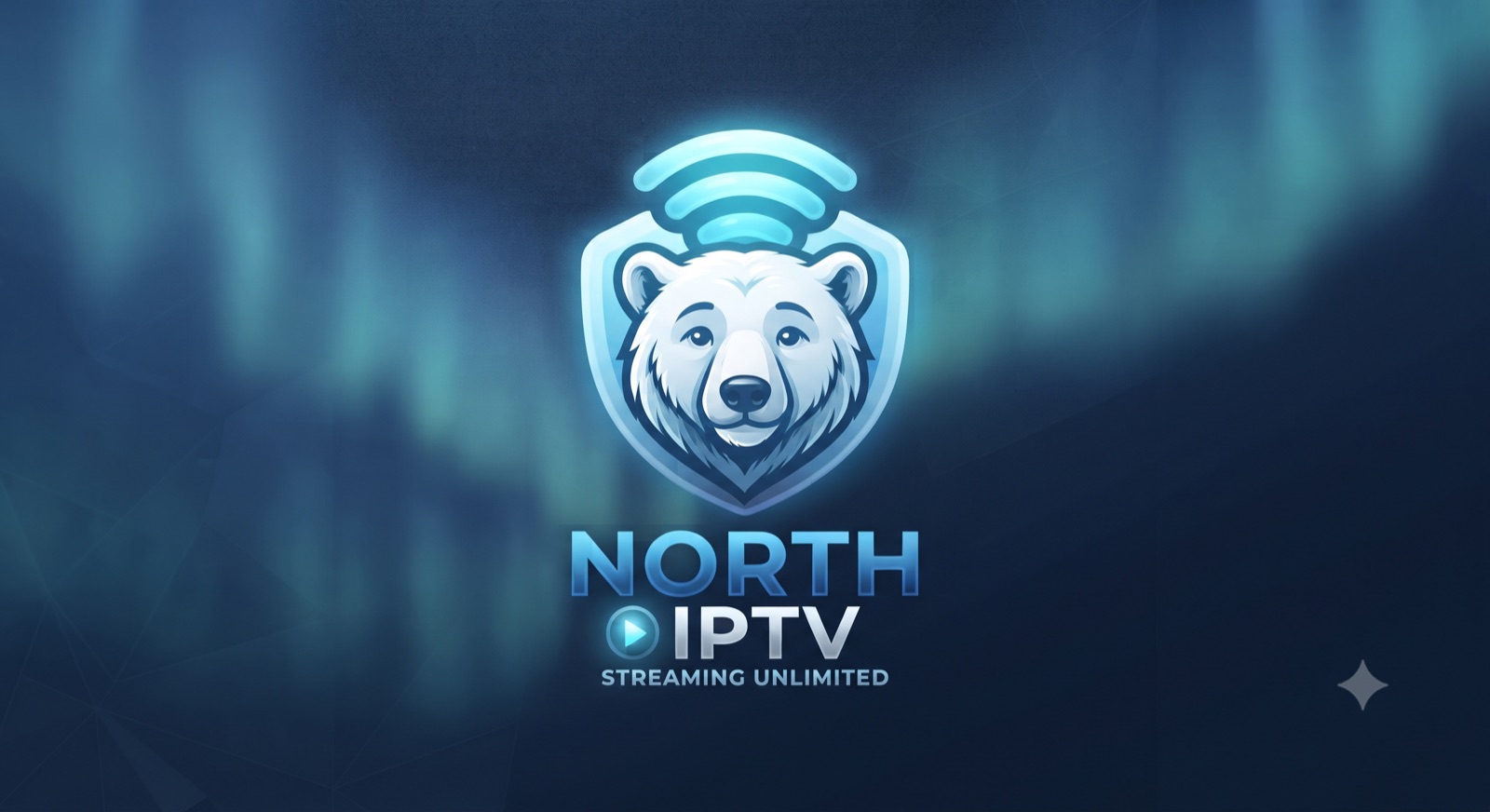 North IPTV — polar bear mascot under the northern lights